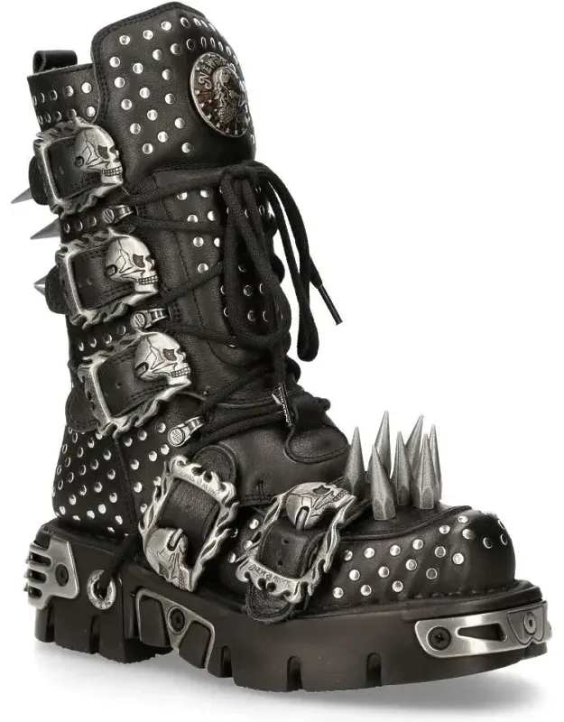 Leather Studded Gothic Boots