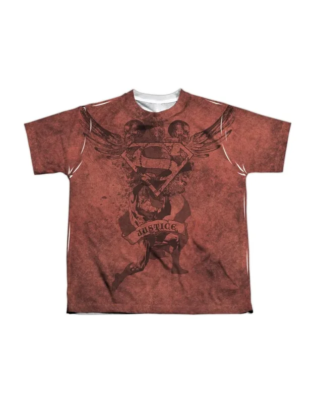 Superman Justice Upheld Short Sleeve Poly Crew Tee - Stylish For Everyday Wear