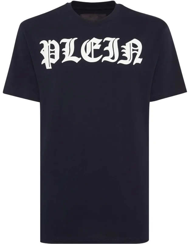 Round Neck T-shirt With Rib Knit Neckline And Two Needle Stitching