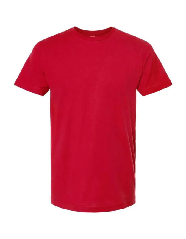 Fine Jersey T-shirt - 4.5 Oz. Pre-shrunk Ringspun Cotton, Ribbed Crewneck Collar