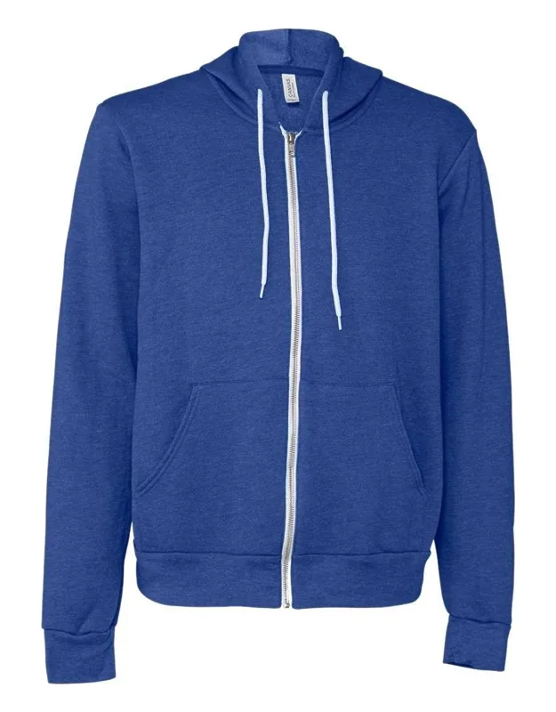 Sponge Fleece Full-zip Hoodie With Ribbed Cuffs And Split-pouch Pocket