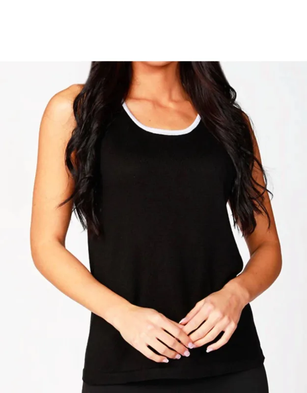 Contrast Tank With Bra-friendly Design And Sleeveless Style