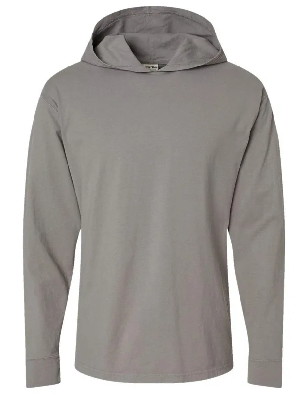Comfortwash Hooded Long Sleeve T-shirt, Relaxed Fit, Double-needle Stitched