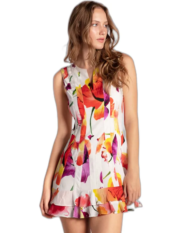Born To Love Mini Dress With Flattering Panel Details And Playful Ruffle Hem