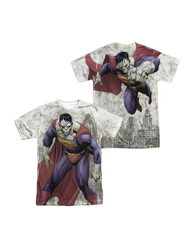 Superman Bizarro Sub Front/back Print Short Sleeve Poly Crew Tee