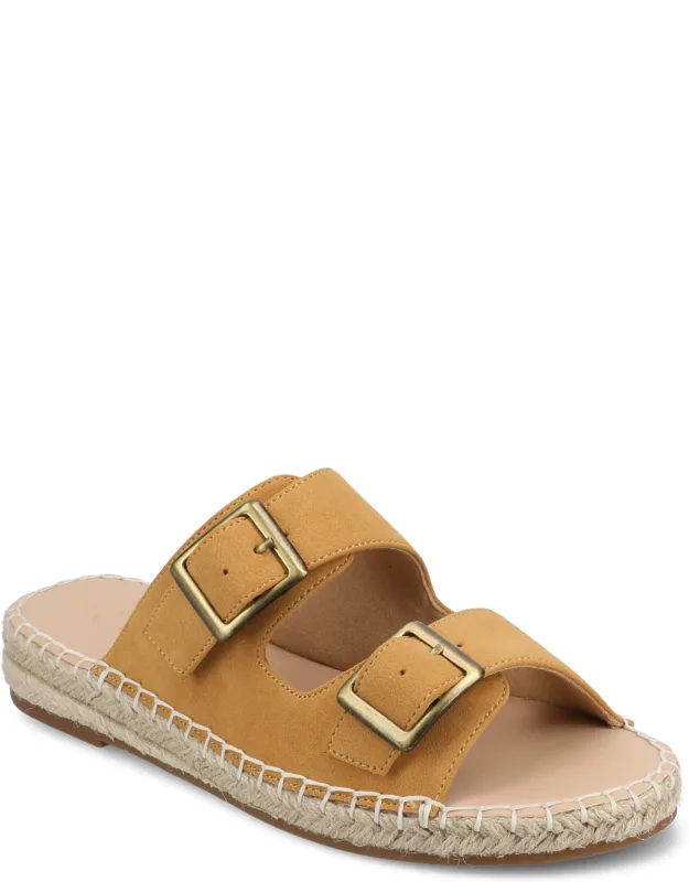 Journee Tresah Espadrille Sandals With Crossover Straps And Cushioned Footbed