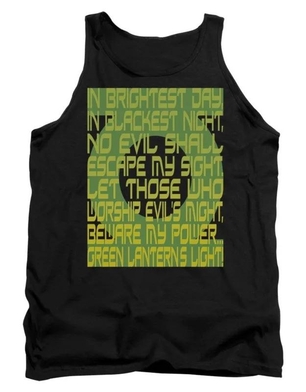 Green Lantern Oath Tank Top, 100% Pre-shrunk Cotton