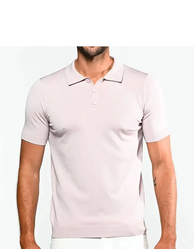 3-button Knit Polo Shirt With Classic Short Sleeves And Tailored Fit