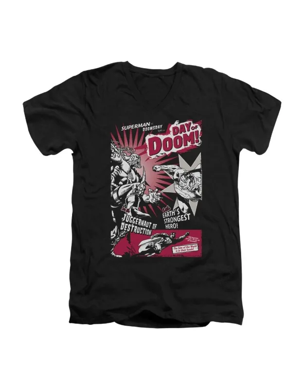 Superman Day Of Doom Short Sleeve V Neck T-shirt