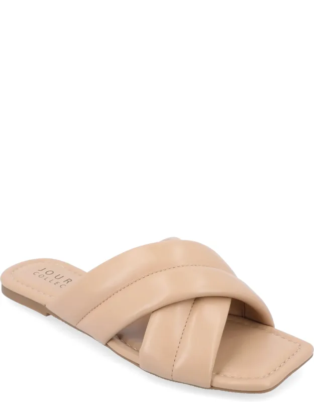 Journee Collection Divyah Sandals With 4 Mm Tru Comfort Foam™ And Luxe Vegan Leather