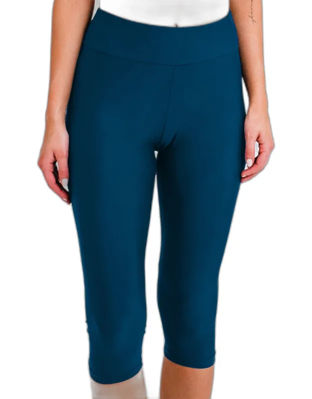 High Waisted Capri Swim Leggings