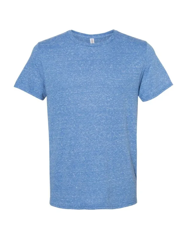 Snow Heather Jersey Crew T-shirt With Pre-shrunk Fabric And Double-needle Hem