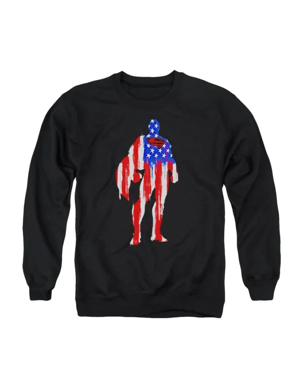 Superman Flag Silhouette Crewneck Sweatshirt