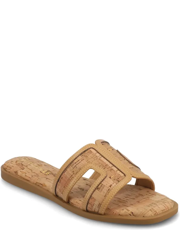 Primah Flat Sandals With Cushioned Footbed And Faux Leather Uppers