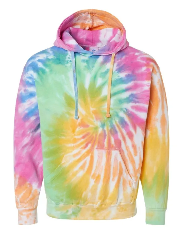 Tie-dyed Hooded Sweatshirt With Double-lined Hood And Pouch Pocket