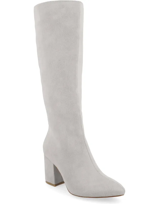 Wide Width Extra Wide Calf Ameylia Tru Comfort Foam Covered Block Heel Pointed Toe Boots