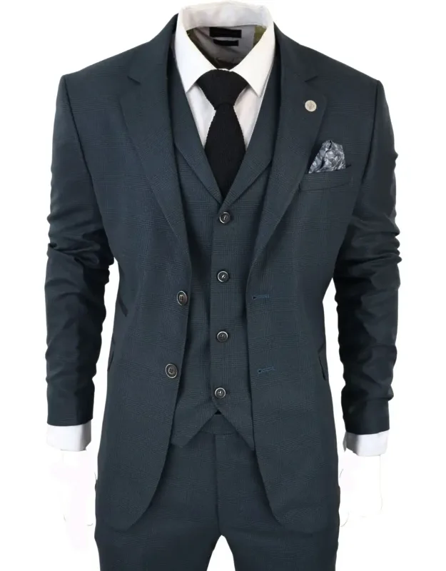 3 Piece Prince Of Wales Check Suit