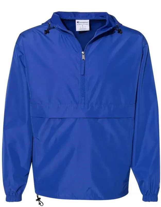 Packable Quarter-zip Jacket - Wind- And Water-resistant, Adjustable Waist Drawcord