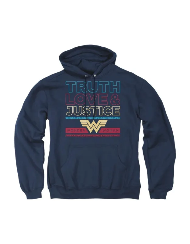 Wonder Woman 84 Truth Love Justice Adult Pull Over Hoodie - Stylish For Easy, Everyday Wear, 100% Officially Licensed