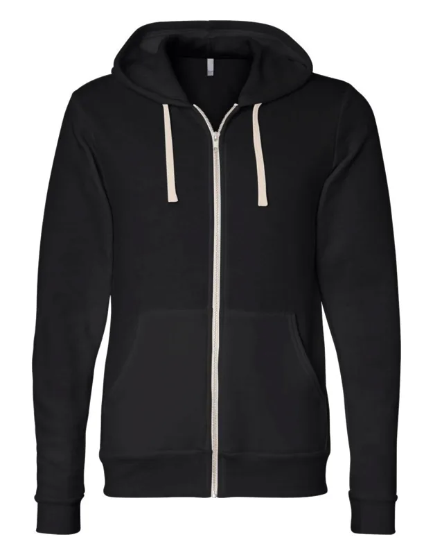 Triblend Sponge Fleece Full-zip Hoodie, 8.2 Oz./yd, Split-pouch Pocket