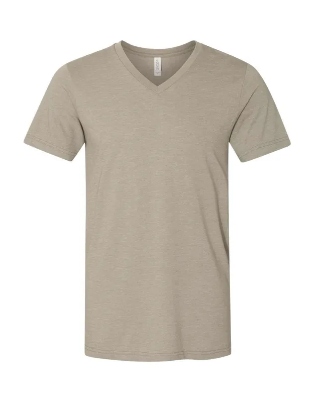 Heather Cvc V-neck Tee, 4.2 Oz./yd2, Retail Fit