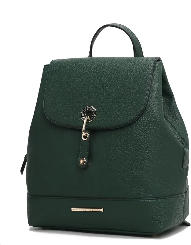 Laura Vegan Leather Fashion Travel Backpack Purse With Three-compartment Interior And Adjustable Straps