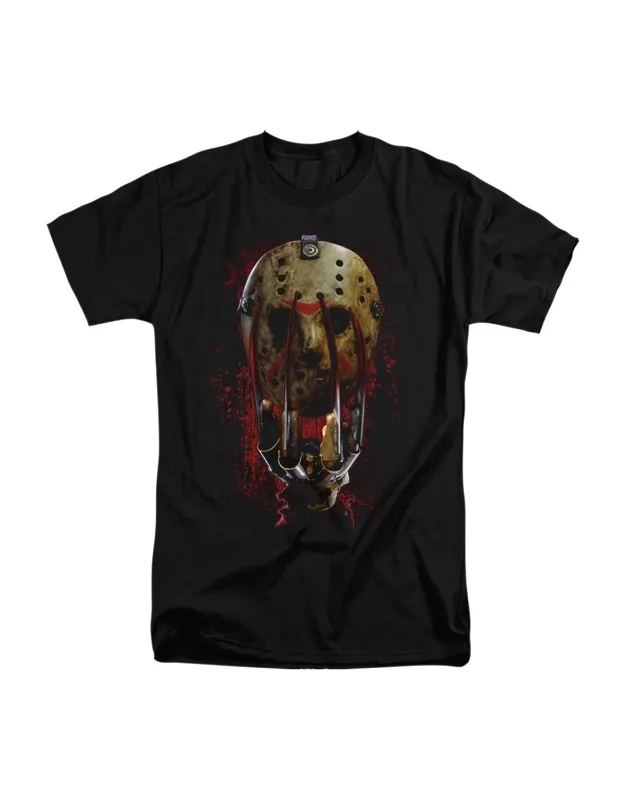 Freddy Vs Jason Mask And Claws Short Sleeve Tee