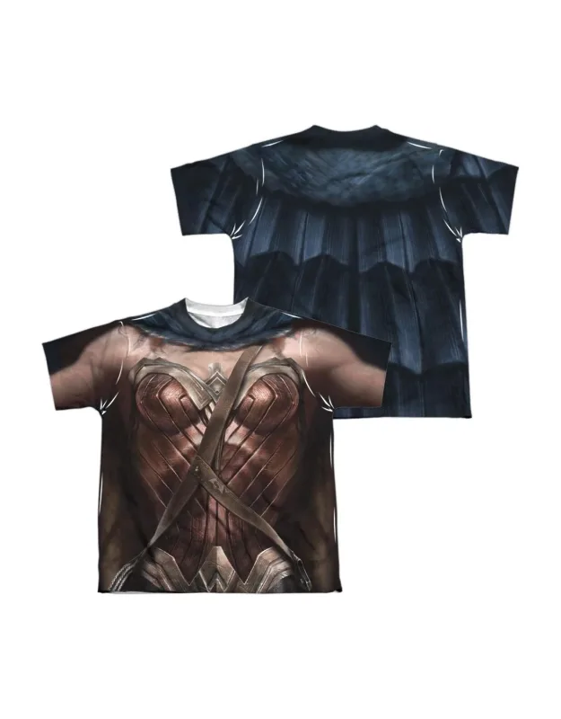 _batman V Superman Wonder Woman Uniform (front/back Print) Short Sleeve Poly Crew Tee / T-shirt_