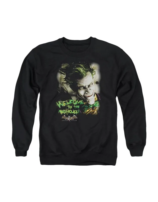 Batman Arkham Asylum Welcome To The Madhouse Crewneck Sweatshirt