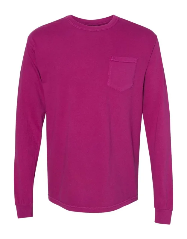 Garment-dyed Heavyweight Long Sleeve Pocket T-shirt