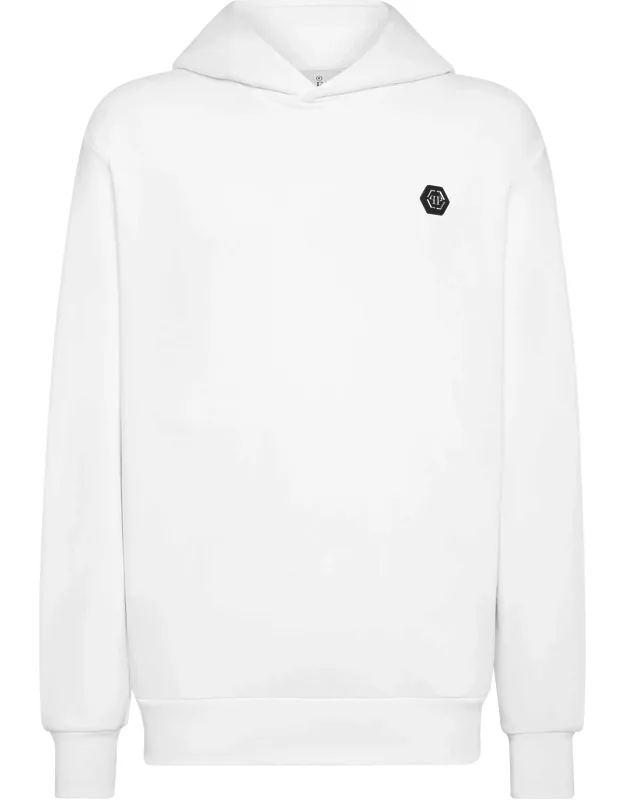Hoodie Sweatshirt With Rhinestones And Soft Cotton Blend Fleece