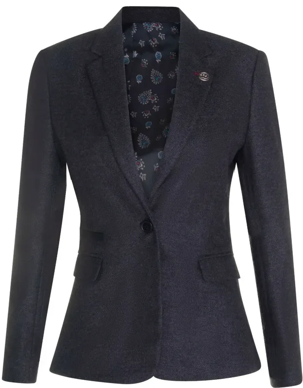 Tweed Herringbone Wool Blazer