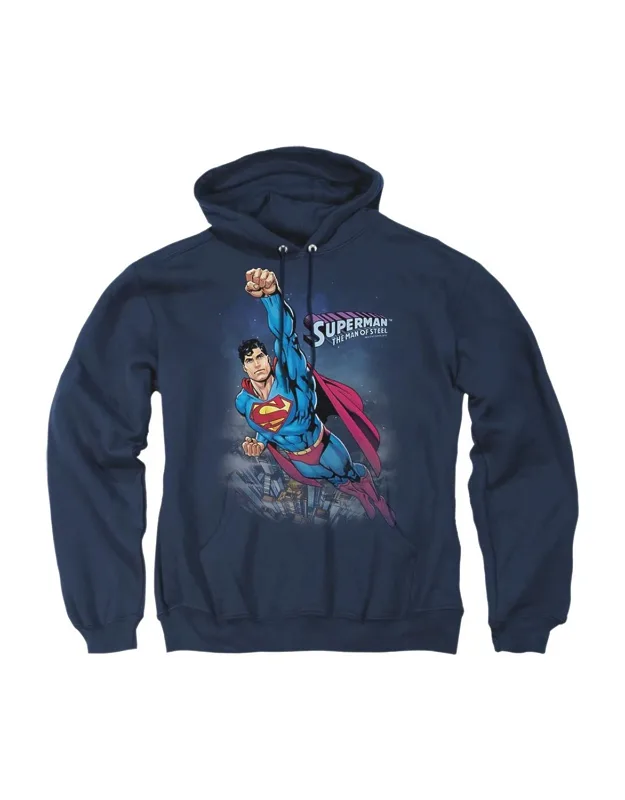 Superman Twilight Flight Hoodie - Stylish For Everyday Wear, 50% Cotton And 50% Polyester