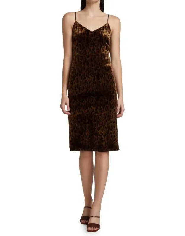 Indie Velvet Cheetah-print Slip Dress