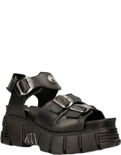 Metallic Punk Sandal Boots