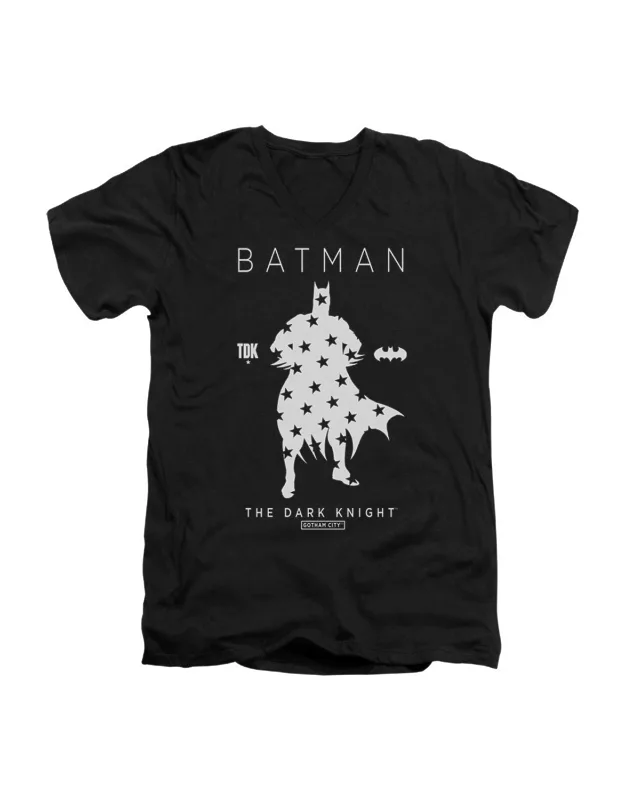 Batman Star Silhouette Short Sleeve V Neck Premium Cotton Tee