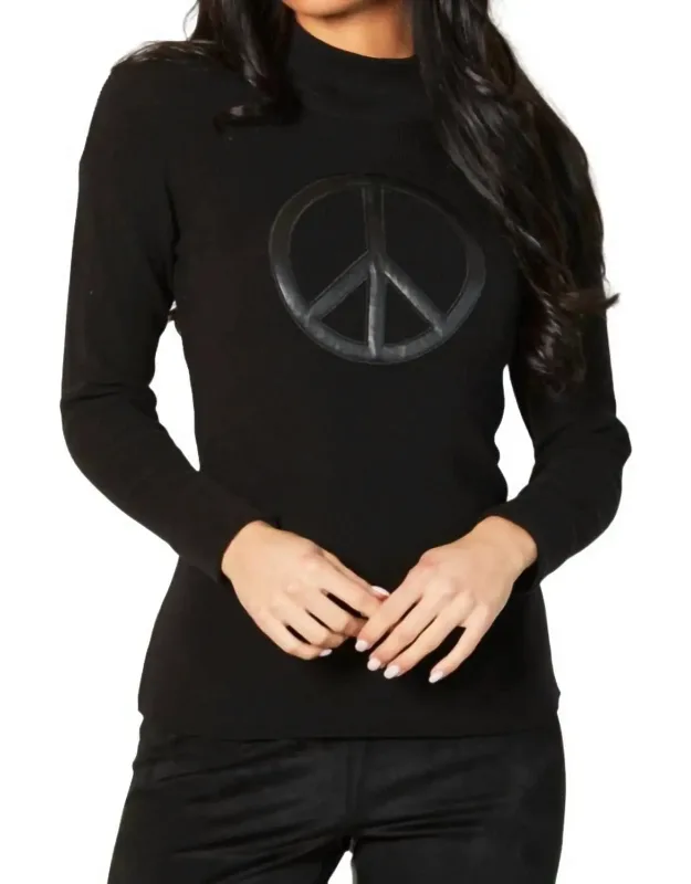 Mock Neck Peace Sweater