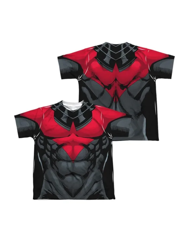 Batman Nightwing Red Uniform (front/back Print) Short Sleeve Poly Crew Tee / T-shirt