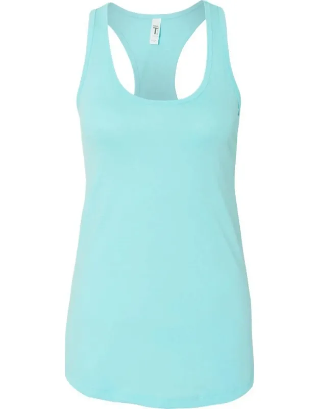 Next Level Ideal Racerback Tank With Curved Hem And Tear Away Label