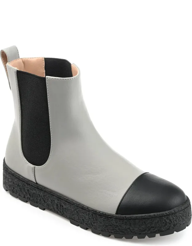 Jenie Bootie With Chunky Treaded Outsole And Two-tone Details