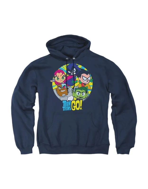 Teen Titans Go Go Go Group Pull Over Hoodie / Hooded Sweatshirt, Stylish For Everyday Wear