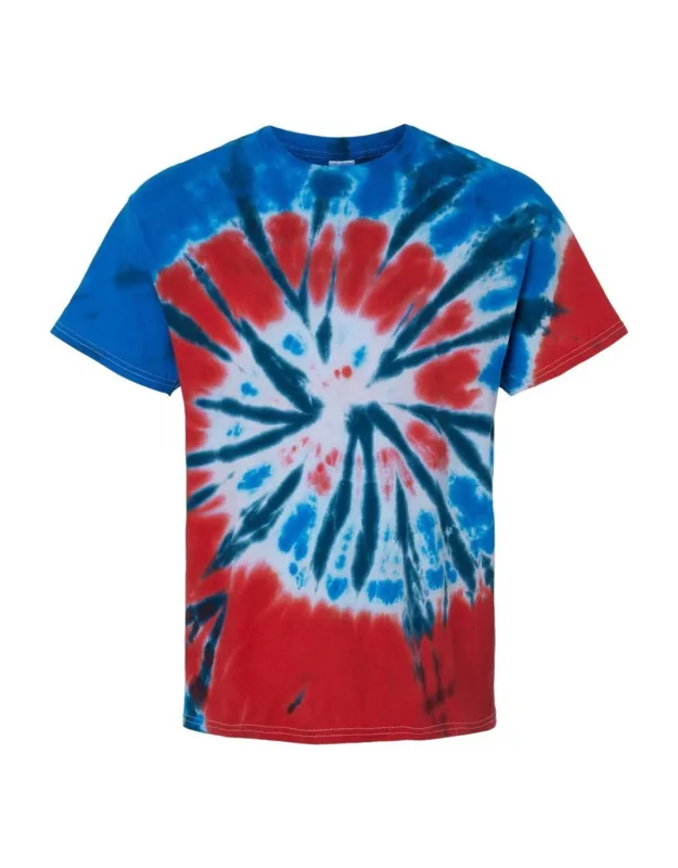 Multi-color Tie-dyed T-shirt - 100% Heavyweight Cotton, Classic Fit