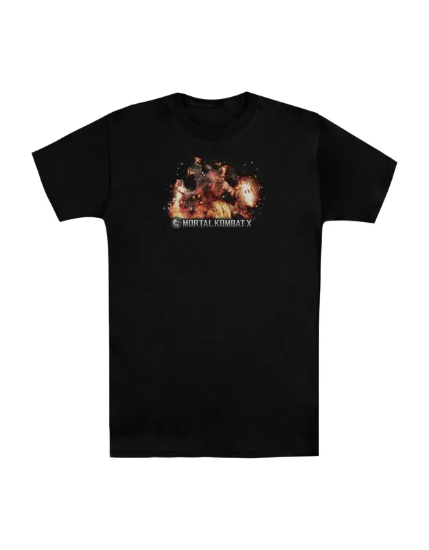 Mortal Kombat X Scorpio Flames Short Sleeve Tee - 100% Cotton, Stylish Design