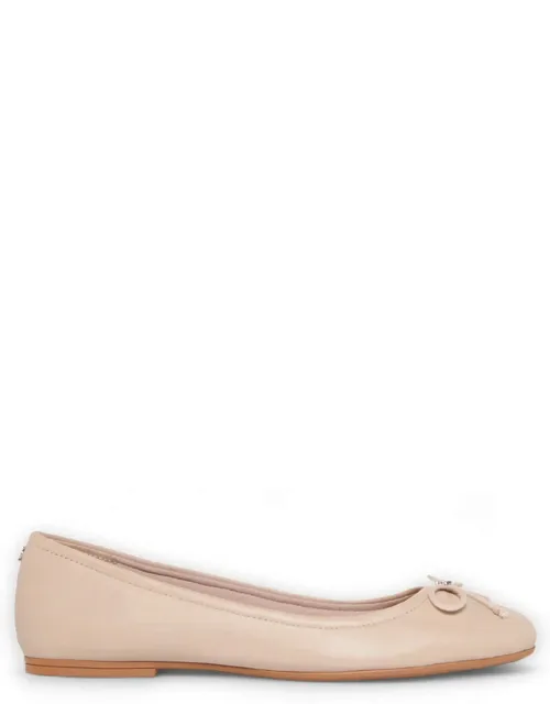Blush Pink Leather Mocassin Flat Shoes