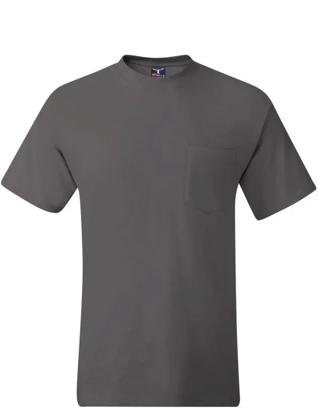 Hanes Beefy-t Pocket T-shirt 6.1 Oz./yd, Pre-shrunk 100% Ringspun Cotton