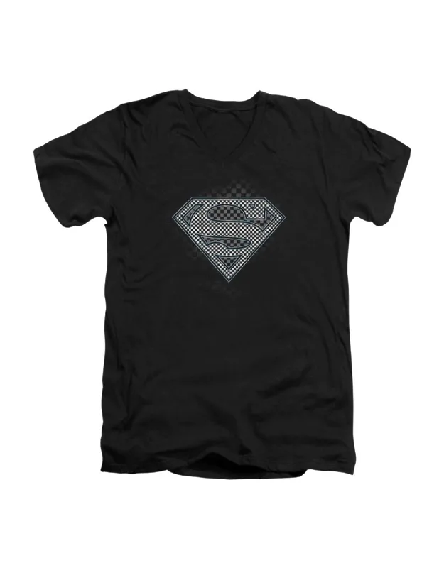Checkerboard V Neck T-shirt