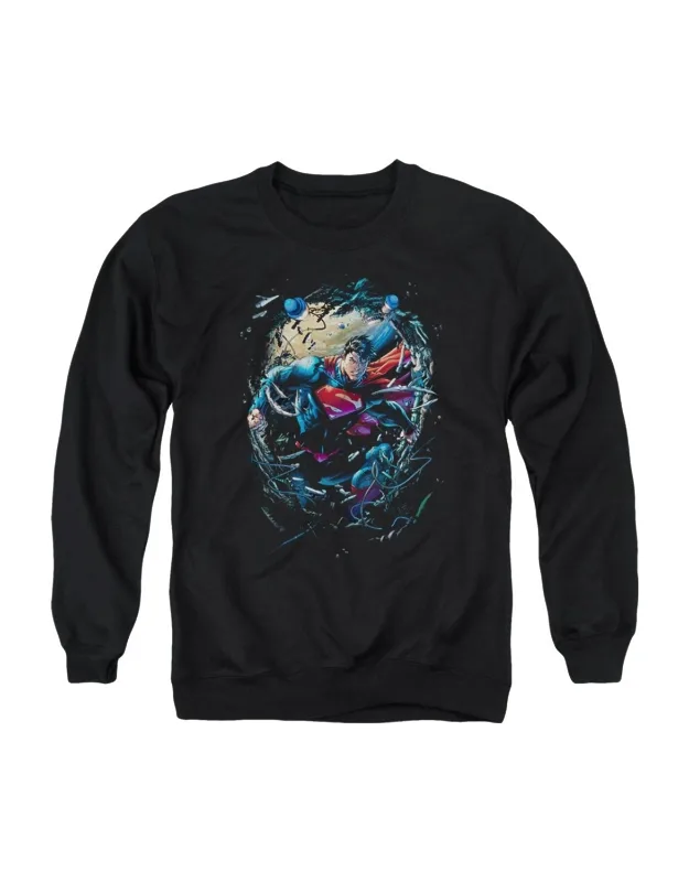 Superman Breaking Space Crewneck Sweatshirt