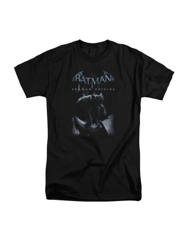 Batman Arkham Origins Perched Cat Short Sleeve Adult Tall Tee Stylish Easy Everyday Wear