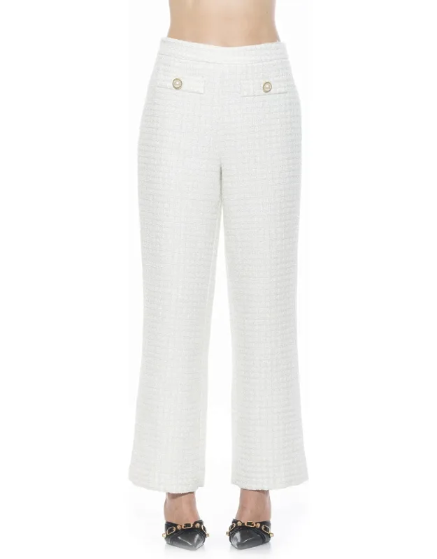 Jaden Pants With Pearl Buttons And High-waisted Design