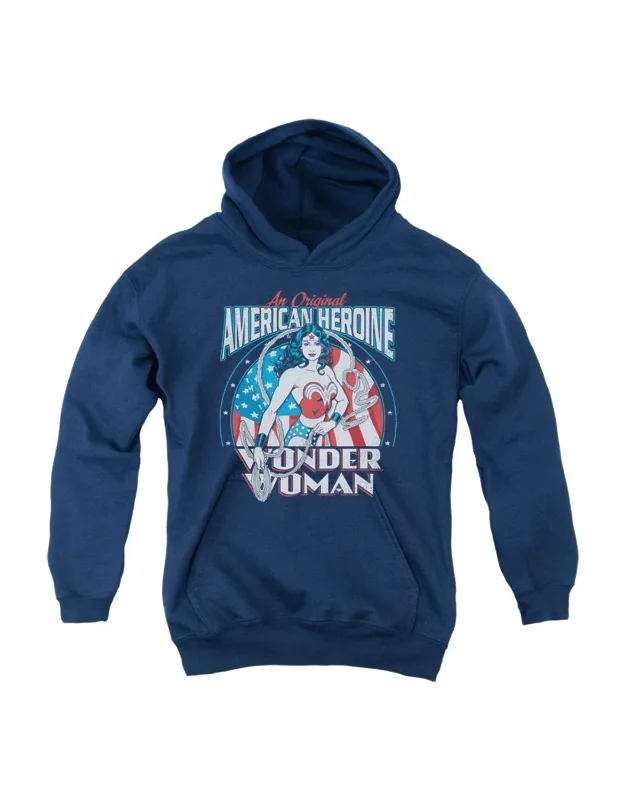 Dc Comics American Heroine Youth Pull Over Hoodie Stylish, Easy